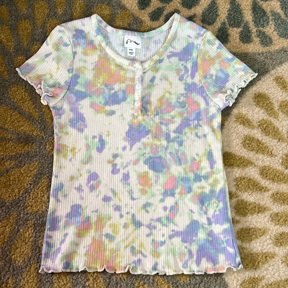 🎨Girl’s Art Class Button Down Tie-Dye Tee Sz. 8🎨